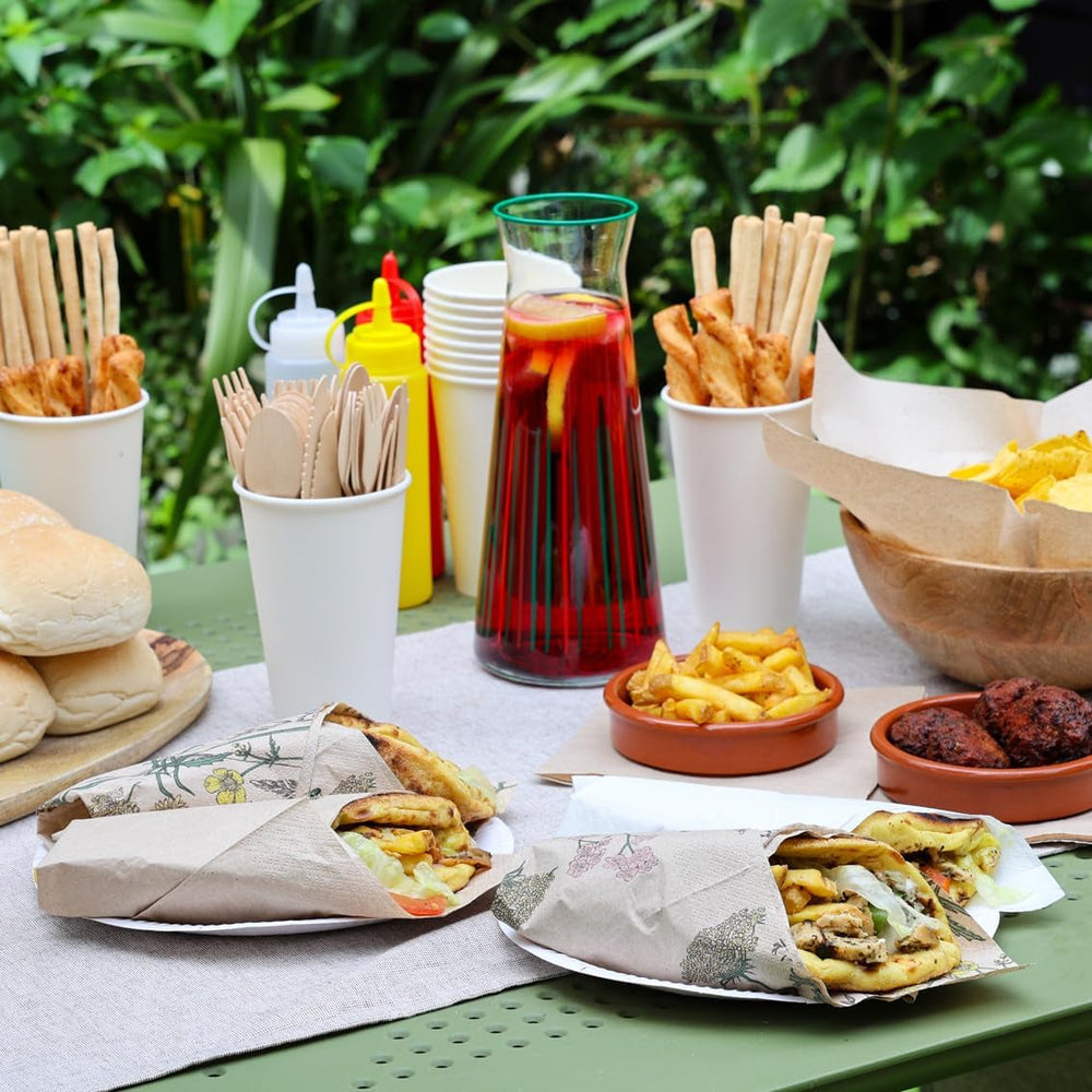 Type de table | Lot de 100 serviettes en papier recyclé souple marron, jetables, pour fête, adaptées à un usage quotidien, kraft écologique, non blanchi, compostables, fabriquées dans l'UE, 2 épaisseurs, 33 cm