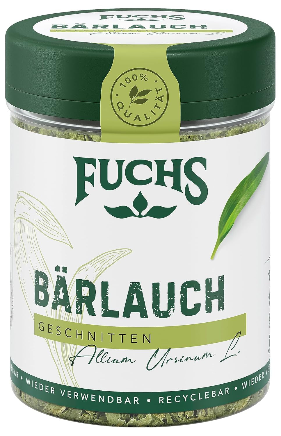Fuchs Gewürze - Bärlauch geschnitten - würzige Schärfe für Quark-Dips, Frischkäse oder Risotto - ingrédients naturels - 8 g dans une dose variable, recyclable