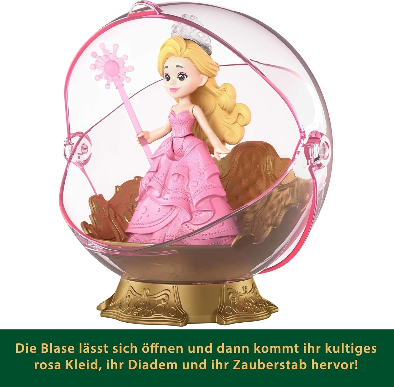 Mattel Universal Pictures Wicked Glindas schwebende Blase, Spielset mit Fahrzeug und Kleiner Glinda-Puppe im bekannten Look, inspiriert vom Film, JFM25, [Mehrfarbig]