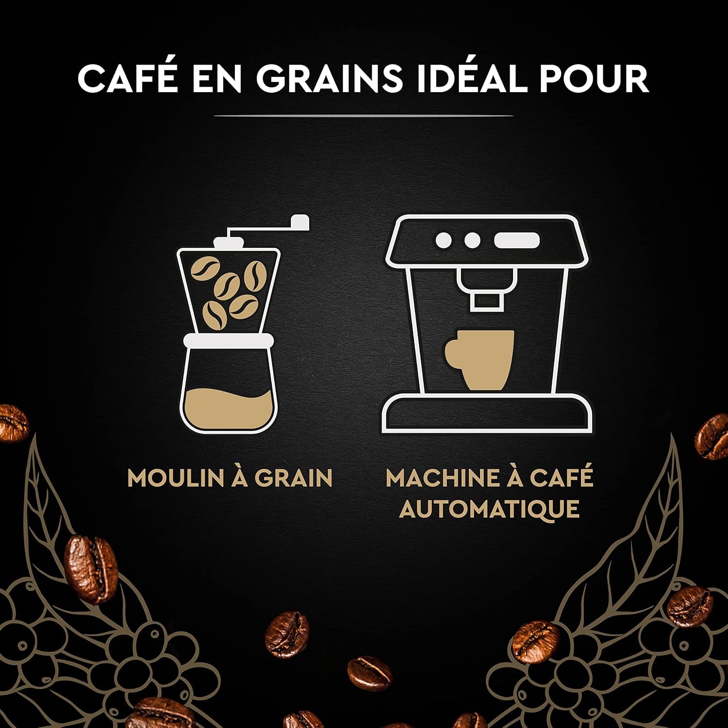 Carte Noire - Café en grains - Classique - Pur Arabica - Certifié Rainforest Alliance - 2 sacs de 1 kg chacun