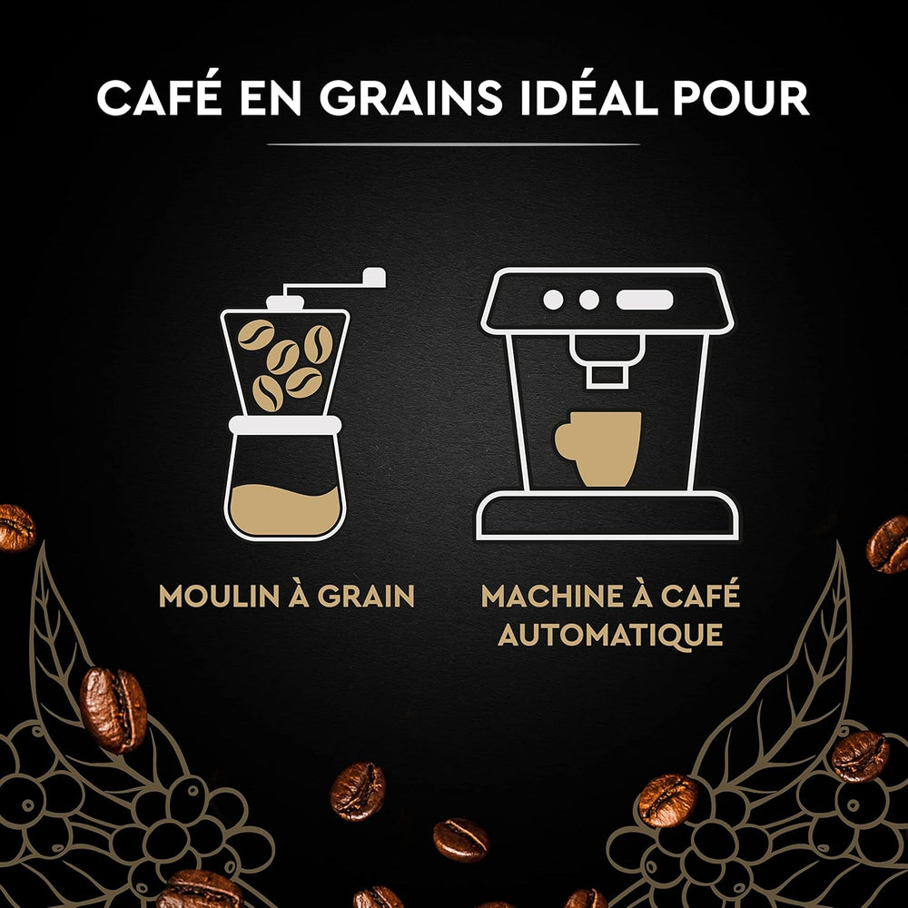 Carte Noire - Café en grains - Classique - Pur Arabica - Certifié Rainforest Alliance - 2 sacs de 1 kg chacun