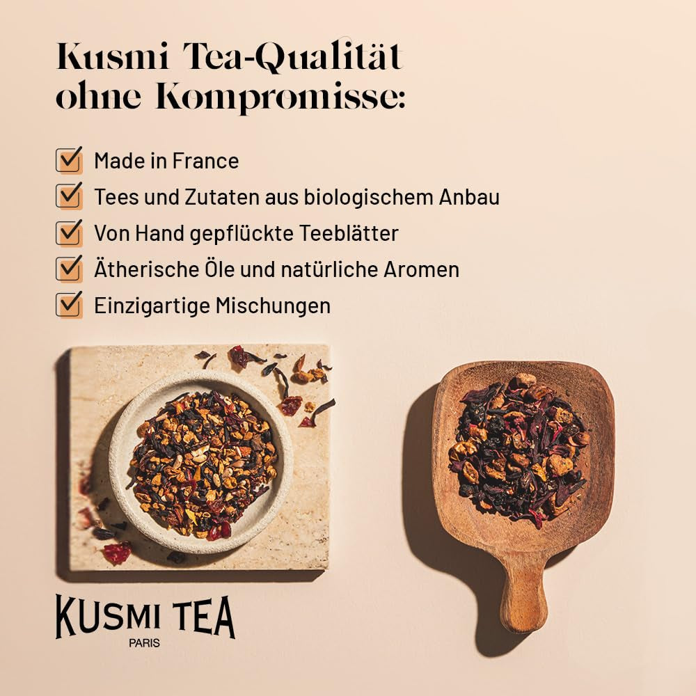 Kusmi Tea - Earl Grey Intense - Thé noir Earl Grey bio à la bergamote forte et au citron épicé - Thé en vrac - Boîte métal 100 g - Quantité pour environ 50 tasses