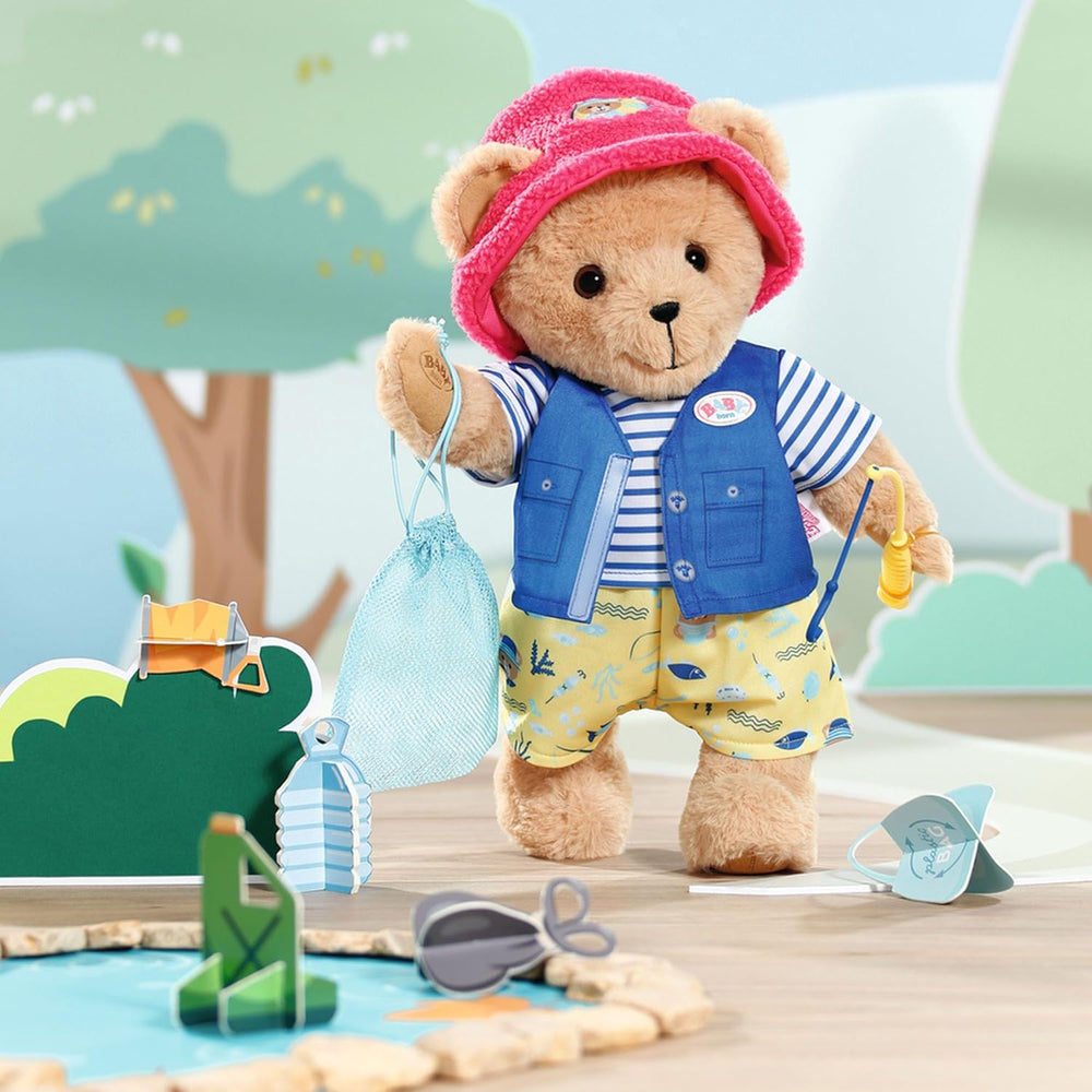 Costume de pêcheur Baby Born Teddy avec canne à pêche pour poupées de 43 cm et ours en peluche, 835982 Zapf Creation