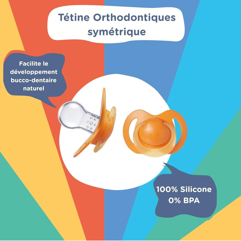 Nuby – Lot de 5 Sucettes et Sucettes Orthodontiques en Silicone Souple | 3 modèles pour le jour et la nuit | 2 modèles qui brillent dans le noir | Sans BPA | Forme semblable à un sein | Pour 18-36 mois