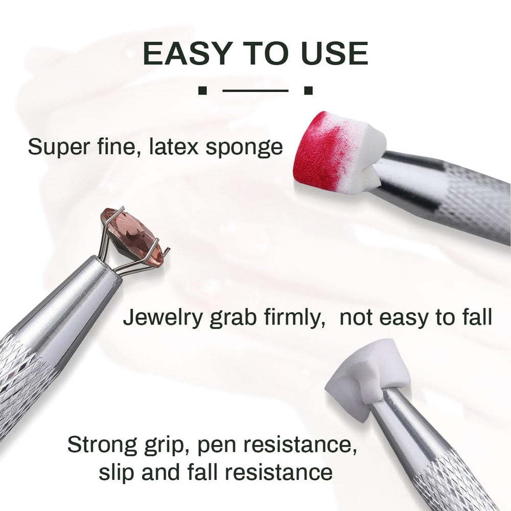 100 pcs Nail Art Schwamm Mit Metallgreifer, Éponge Pinceau Applicateur, Éponge Nagel Pinsel, Maniküre Zubehör Für Nägel, Um Eine Varaudzen von Gradient Nail Art Patterns Zu Ersetlen