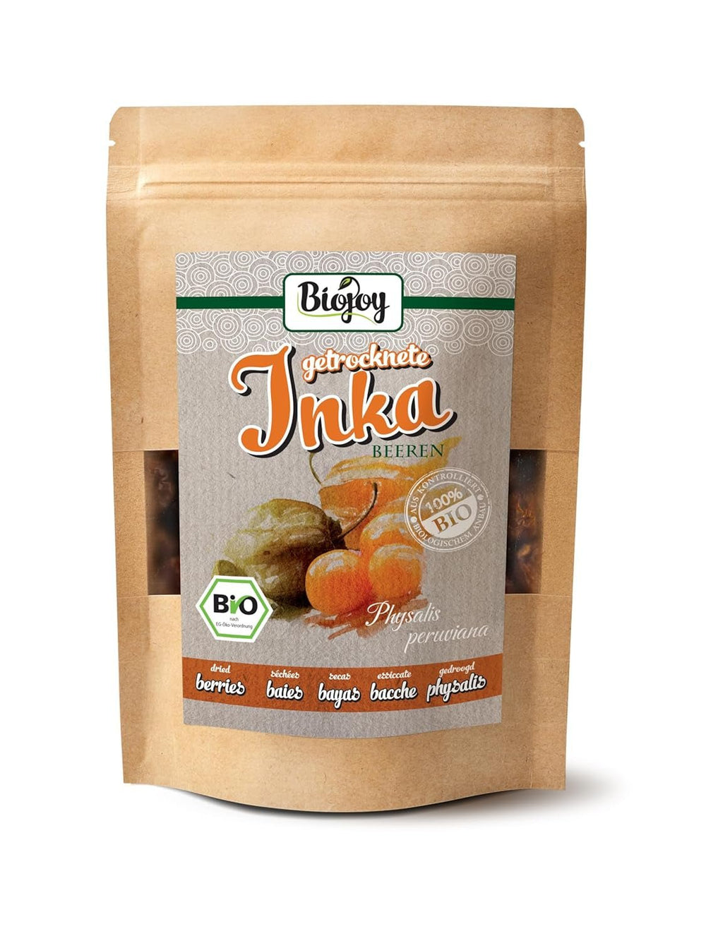Biojoy BIO-Physalis (1 kg), baies d'Inca séchées et non soufrées Produits déshydratés Naty Shop 250 G