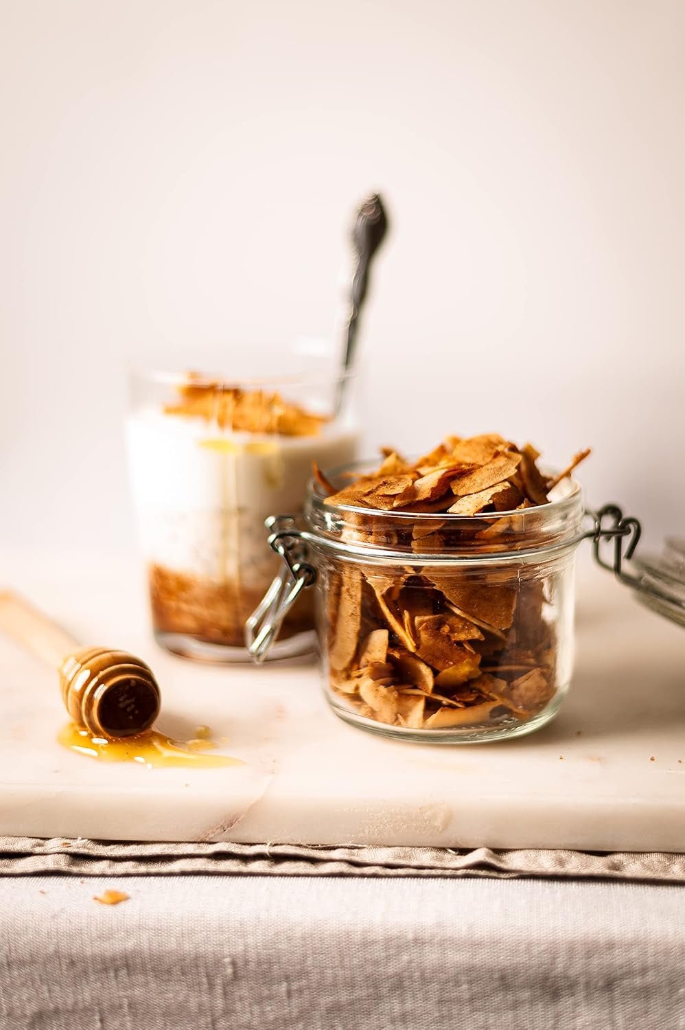 Chips de noix de coco séchées bio Biojoy (1 kg), non sucrées et non frites Produits déshydratés Naty Shop