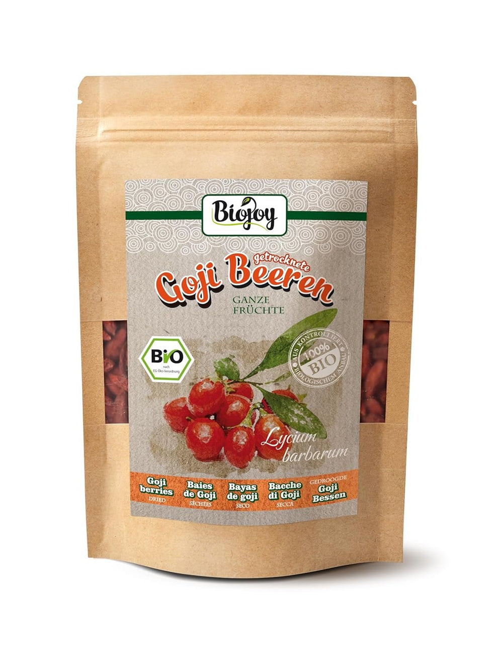 Biojoy baies de goji bio séchées (1 kg), goji entiers et non soufrés Naty Shop produits déshydratés 250 G