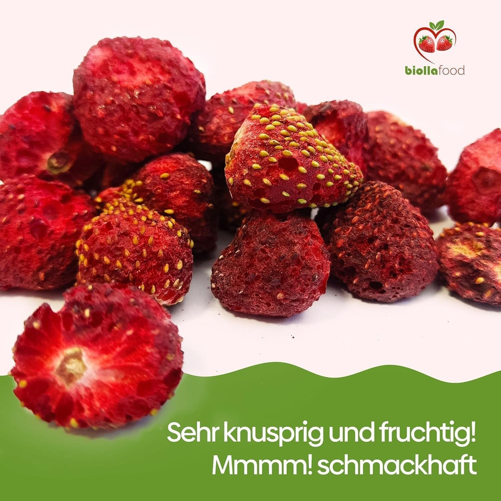 Biolla food fraises entières séchées, 0,5 kg, 100% naturelles. Des collations saines pour les enfants. Idéal pour les smoothies, le muesli d'avoine, le thé et le porridge. Longue durée de conservation. VÉGAN, SANS GLUTEN, ALIMENTATION CRU Naty Shop Produits Déshydratés
