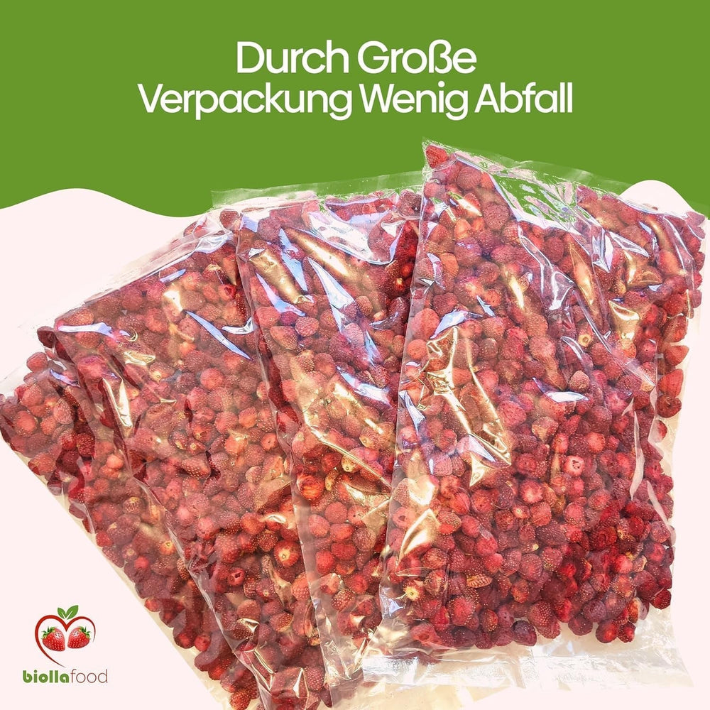 Biolla food fraises entières séchées, 0,5 kg, 100% naturelles. Des collations saines pour les enfants. Idéal pour les smoothies, le muesli d'avoine, le thé et le porridge. Longue durée de conservation. VÉGAN, SANS GLUTEN, ALIMENTATION CRU Naty Shop Produits Déshydratés