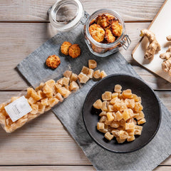 Boomers Gourmet - Gingembre confit légèrement sucré - 1 kg de produits déshydratés Naty Shop