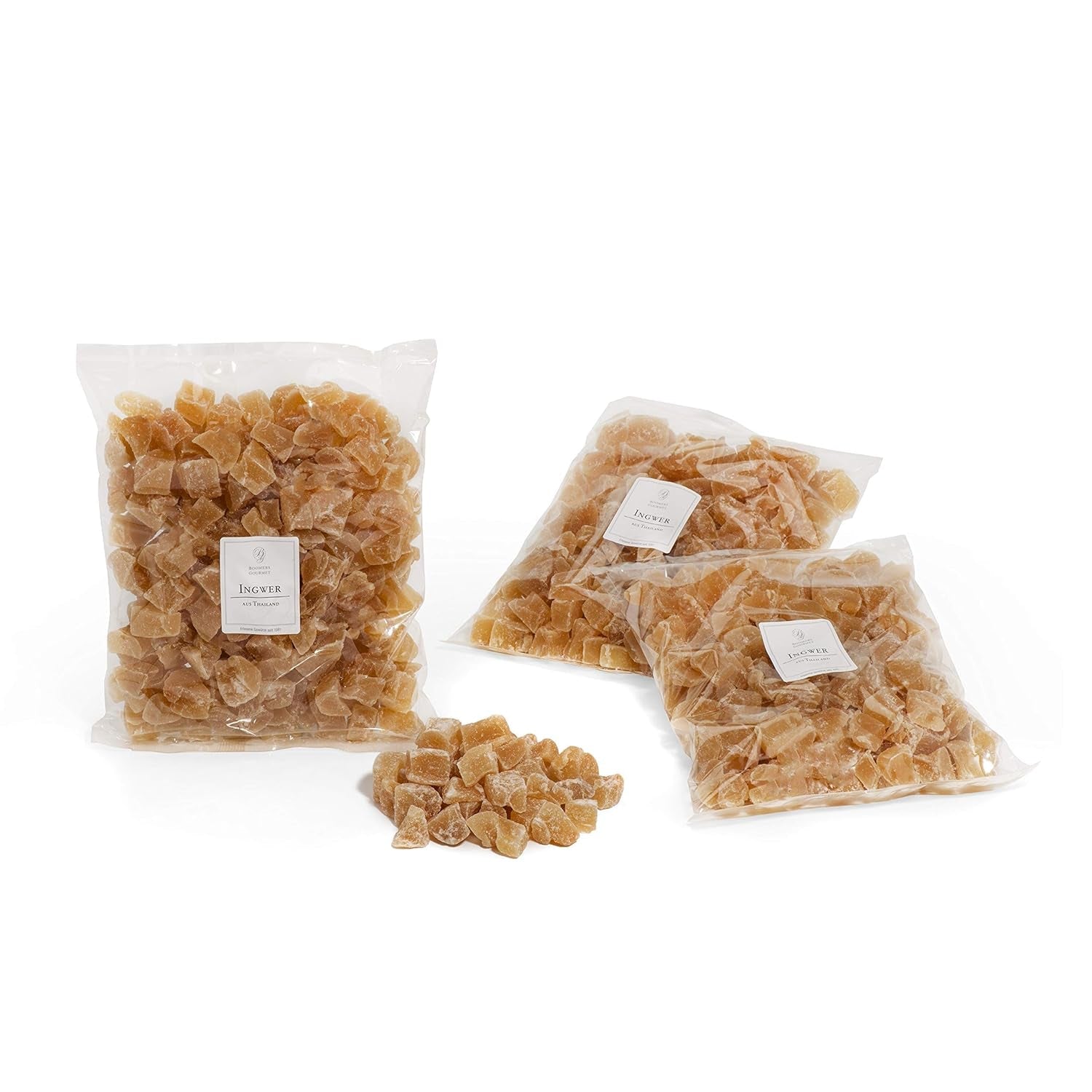 Boomers Gourmet - Gingembre confit légèrement sucré - 1 kg Naty Shop produits déshydratés 3 X 1 kg