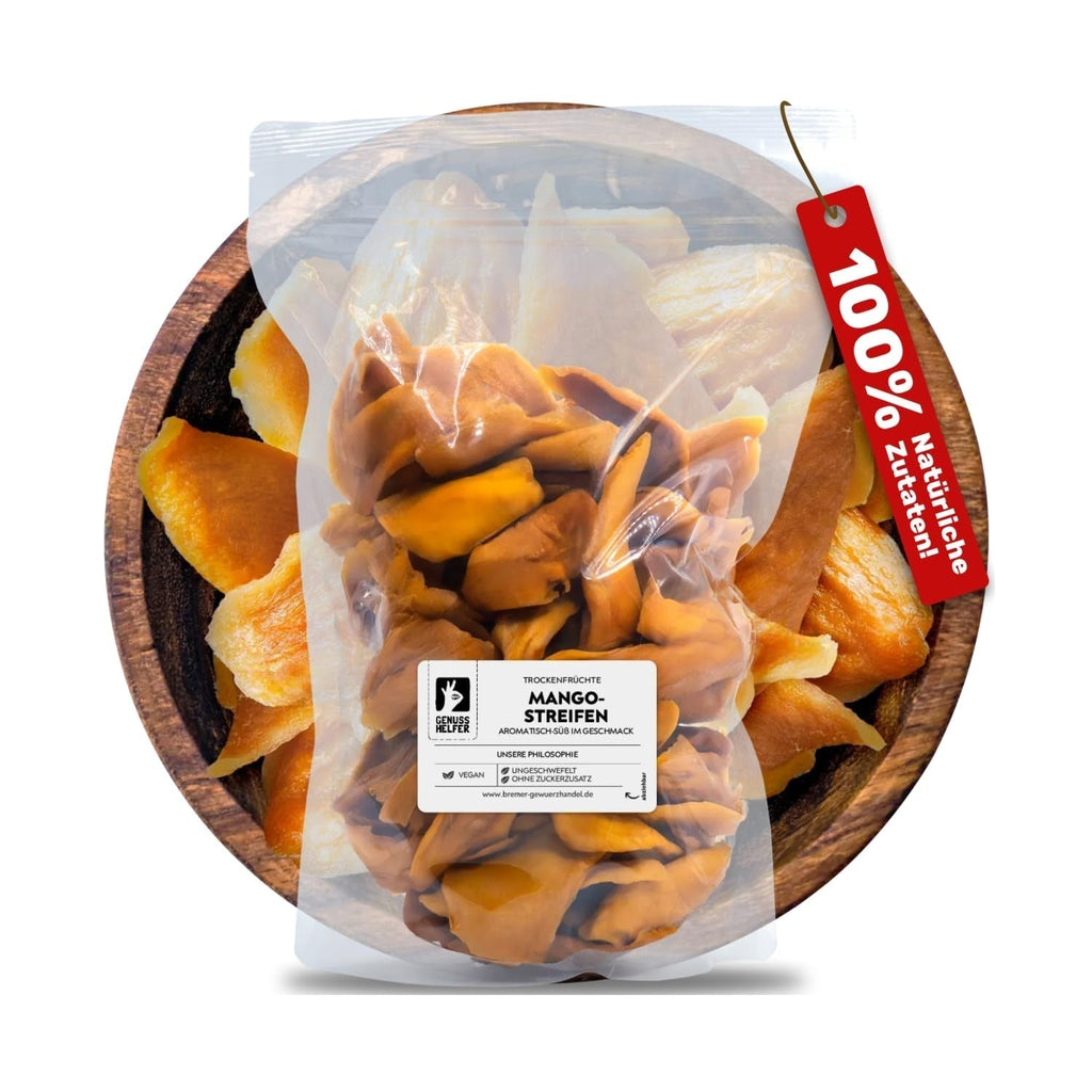 Bremer Gewürzhandel mango, fâșii de mango uscate, nesulfurate, fără zahăr adăugat, 1kg Produse deshidratate Naty Shop 1 kg (1 pachet)