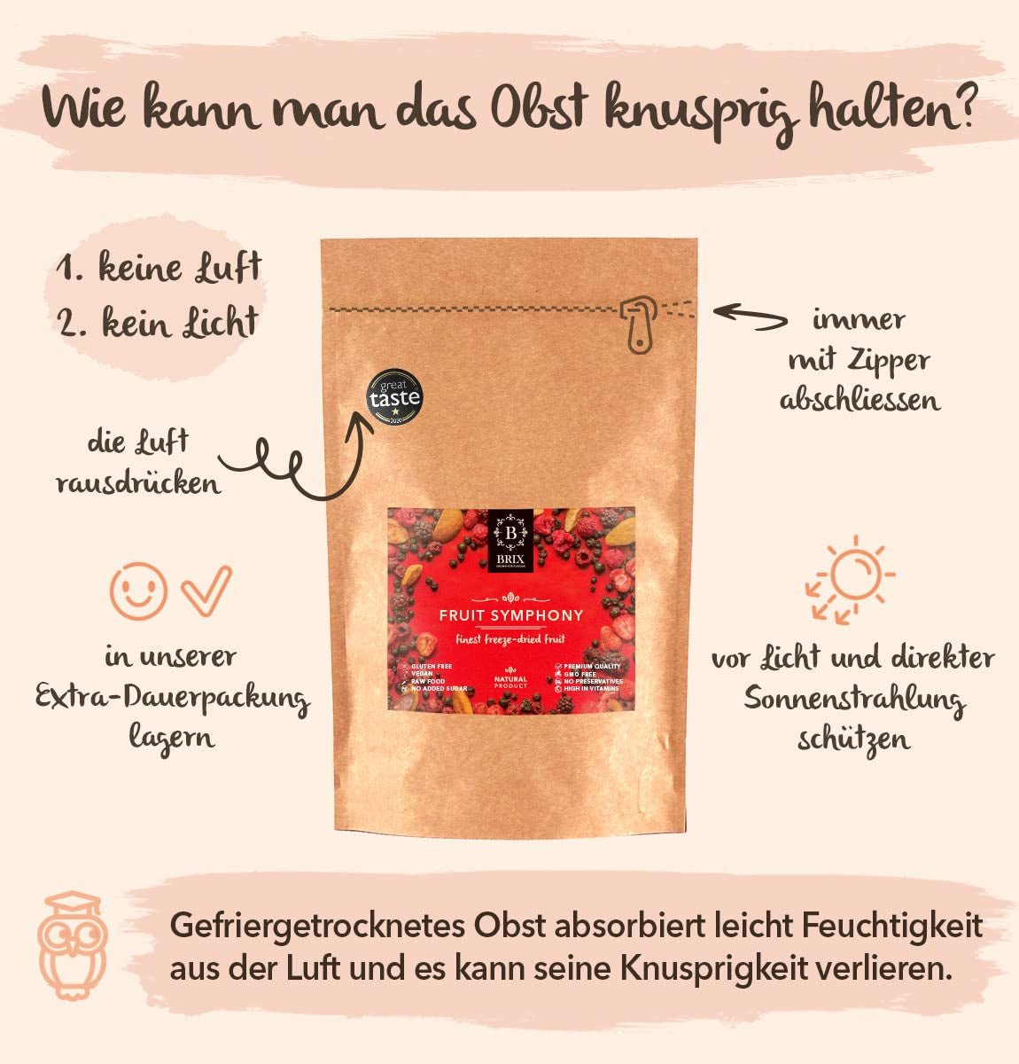 Fruits lyophilisés BRIX | Mélange naturel de fruits secs 115g | Grand Prix du Goût pour les Fruits Secs | Sans OGM, sans gluten, végétalien, vitamines retenues Naty Shop Produits déshydratés