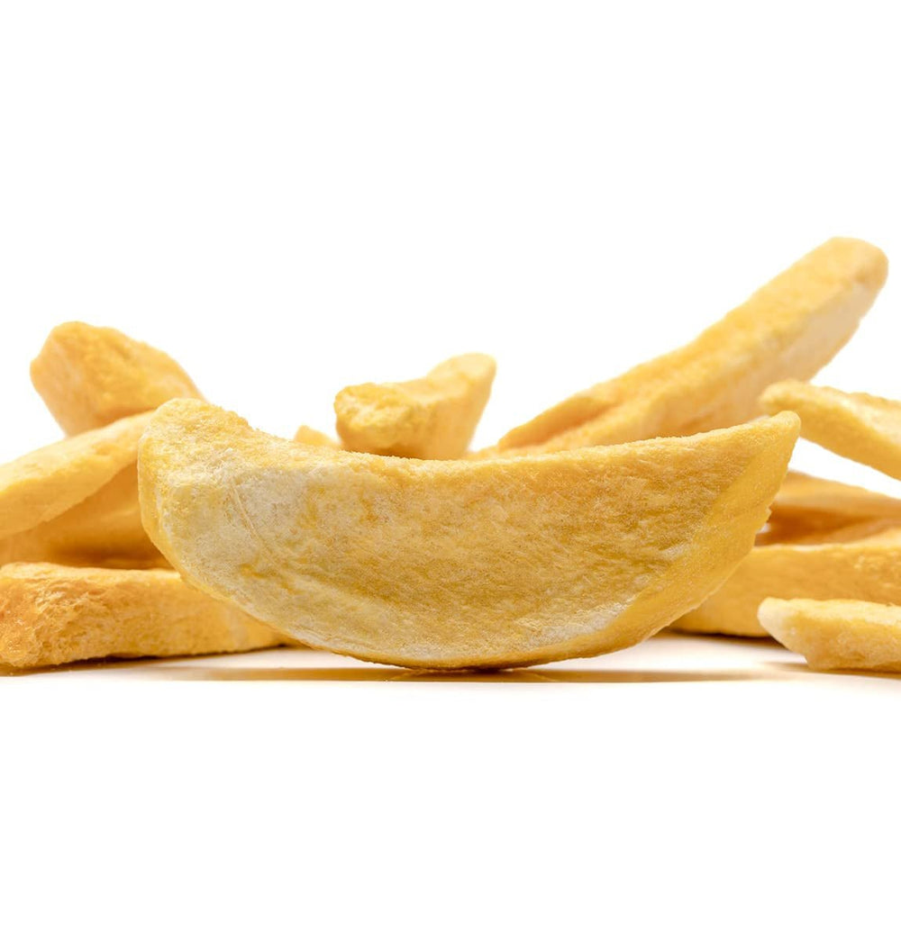 BRIX Mangue lyophilisée | Tranches de mangue séchées naturelles 95 g | Fruits secs Great Taste Award, mangue lyophilisée | Sans OGM, sans gluten, végétalien, vitamines retenues Naty Shop Produits déshydratés