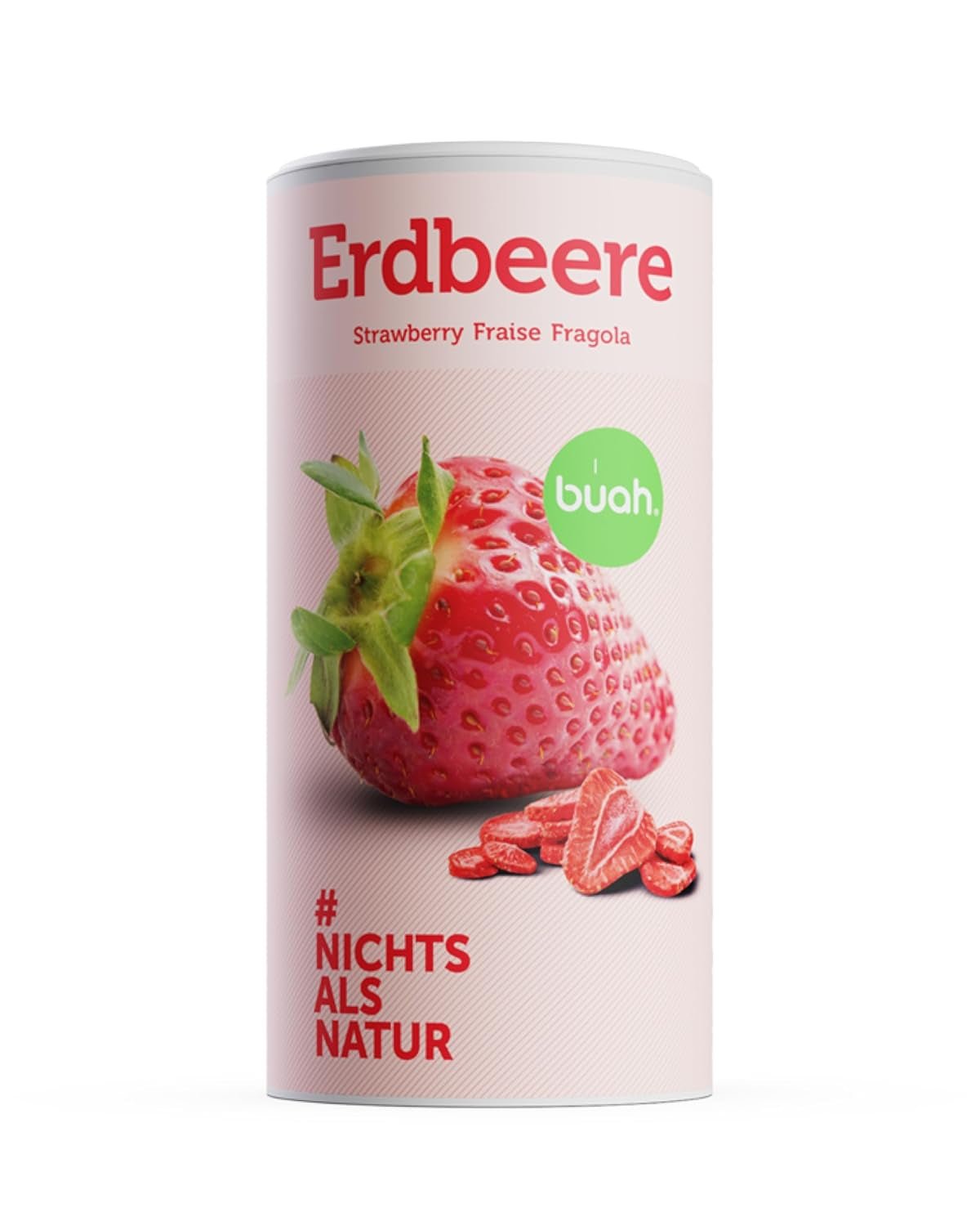 BUAH® Fraises lyophilisées | Chips de fraises comme collation ou pour smoothies | Substitut idéal aux bonbons | Vegan et sans sucre ajouté | 96g Produits déshydratés Naty Shop 96 G (1 paquet)
