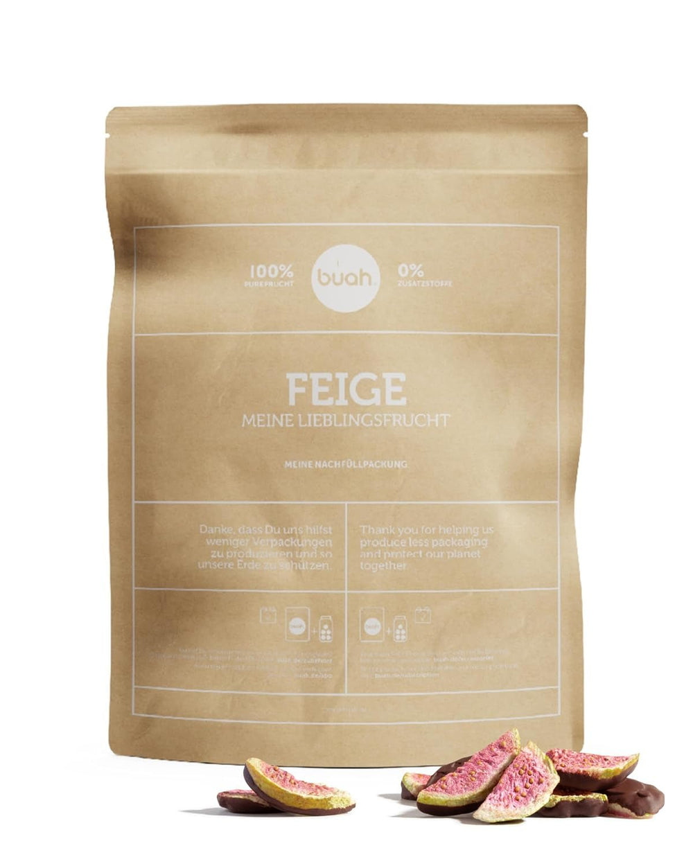 BUAH® Figues lyophilisées | Chips de figues En collation, pour muesli et desserts | Substitut idéal aux bonbons | Vegan et sans sucre ajouté | 220g Produits déshydratés Naty Shop 410 G