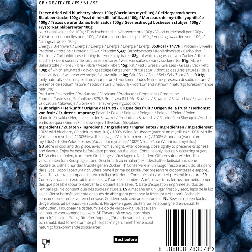 Morceaux de canneberges séchées | 100 % myrtilles sauvages lyophilisées Vaccinium Myrtillus | Poudre de myrtille sauvage Poudre de fruit de myrtille lyophilisée Myrtilles séchées lyophilisées Produits déshydratés Naty Shop