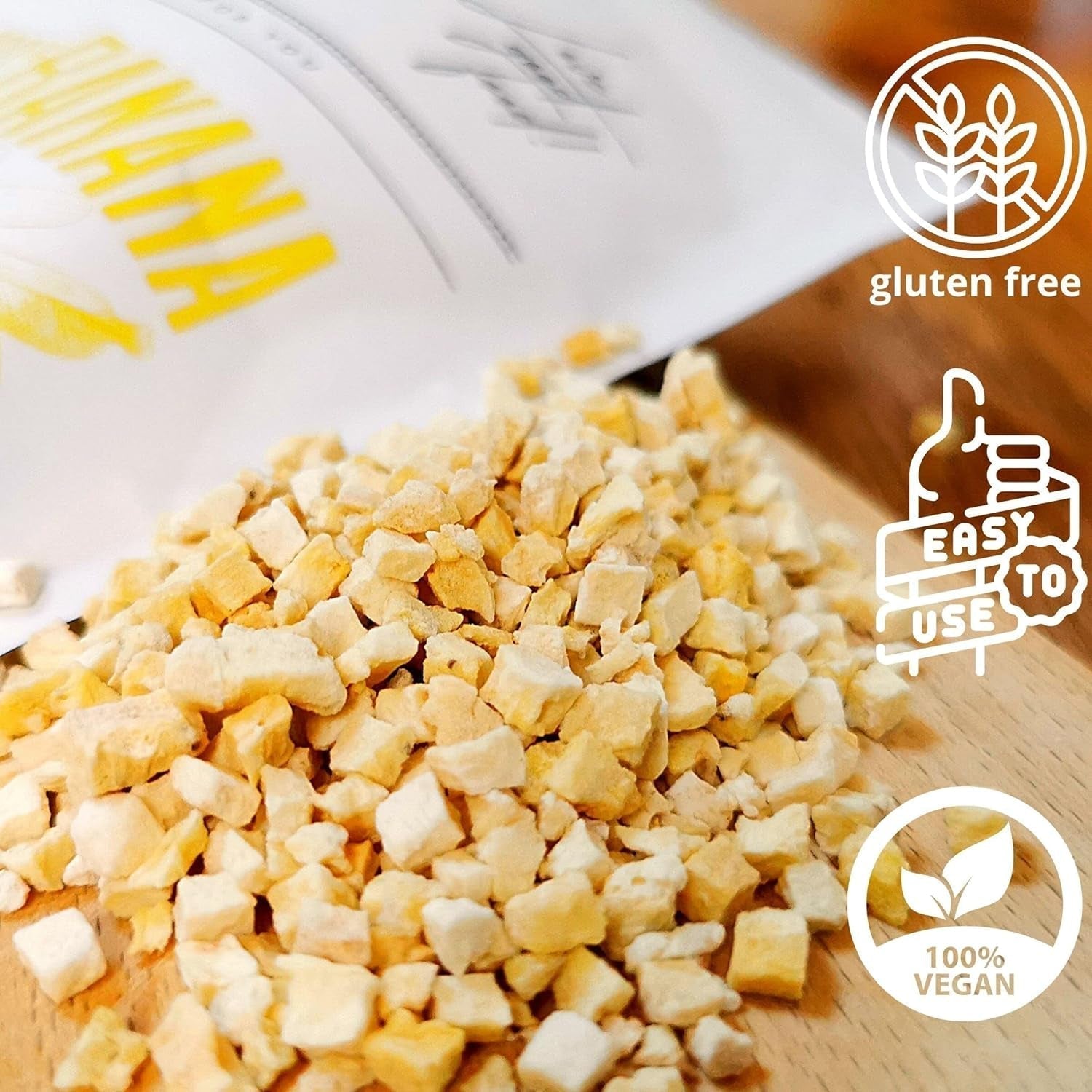 Morceaux de banane lyophilisés | Bananes séchées sans sucre | Bananes lyophilisées Bananes aux fruits secs | Bananes fraîches lyophilisées | Morceaux de banane aux fruits lyophilisés Produits déshydratés Naty Shop