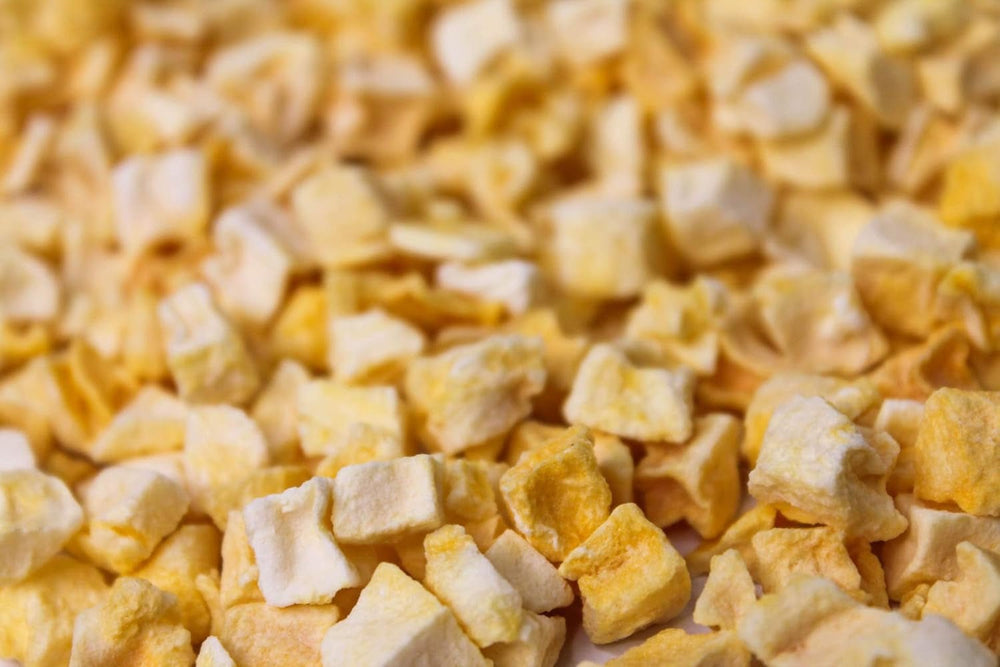 Morceaux de mangue lyophilisée 100g - Fruits lyophilisés - Fruits secs lyophilisés - Mangue séchée - Parfait pour les snacks, pâtisseries, muesli, smoothies et desserts Produits déshydratés Naty Shop