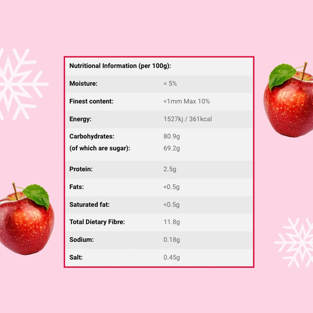 Morceaux de pommes lyophilisés 100g - Fruits lyophilisés - Fruits secs lyophilisés - Pommes séchées - Parfait pour la pâtisserie, la décoration de gâteaux, snacks, muesli et desserts Produits déshydratés Naty Shop