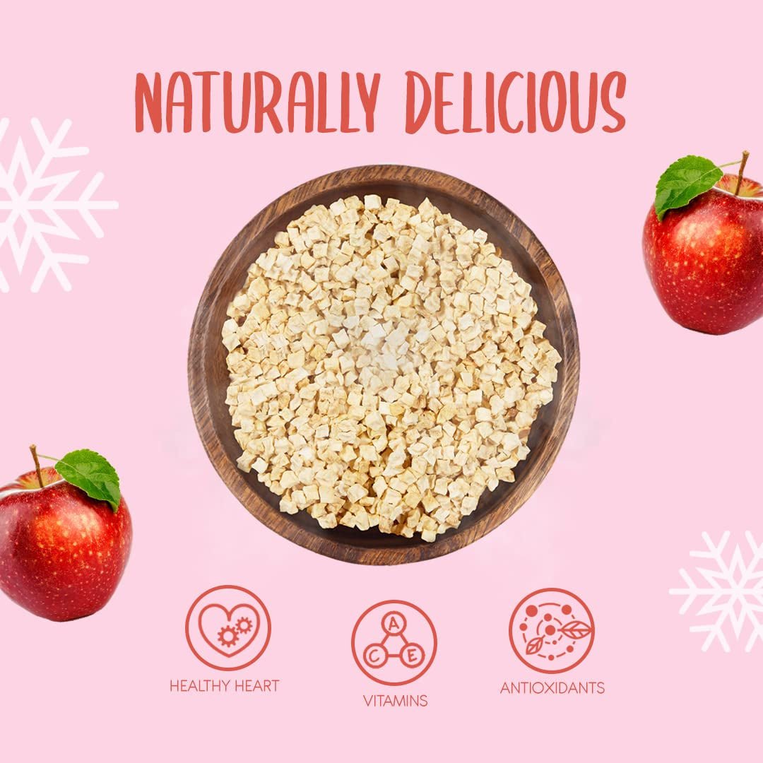 Morceaux de pommes lyophilisés 100g - Fruits lyophilisés - Fruits secs lyophilisés - Pommes séchées - Parfait pour la pâtisserie, la décoration de gâteaux, snacks, muesli et desserts Produits déshydratés Naty Shop
