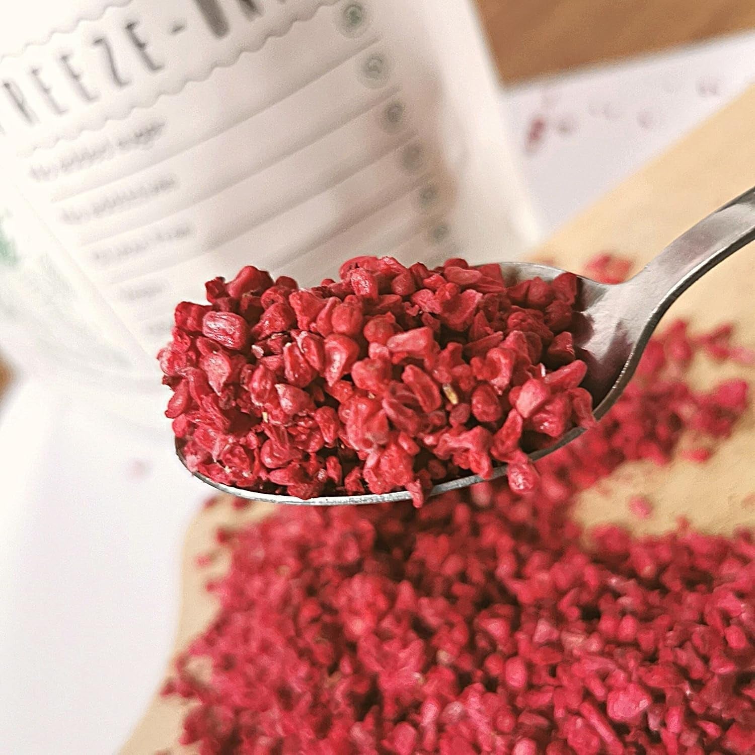 Morceaux de framboises lyophilisés | Fruits lyophilisés lyophilisés | Framboises lyophilisées sans gluten | Framboise lyophilisée | ZingyZoo (100g) Naty Shop produits déshydratés