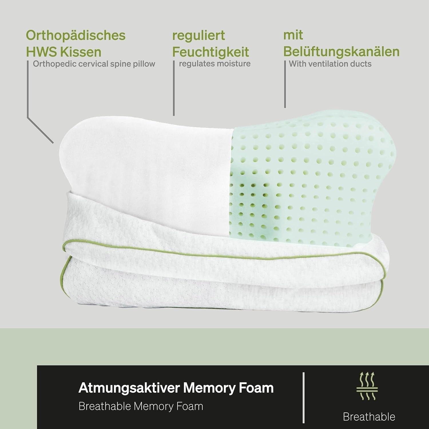 BLACKROLL® Recovery Pillow Set Jersey, pernă ortopedică pentru coloana cervicală din spumă cu memorie - Fabricat în Germania Perne ortopedice cervicale Naty Shop