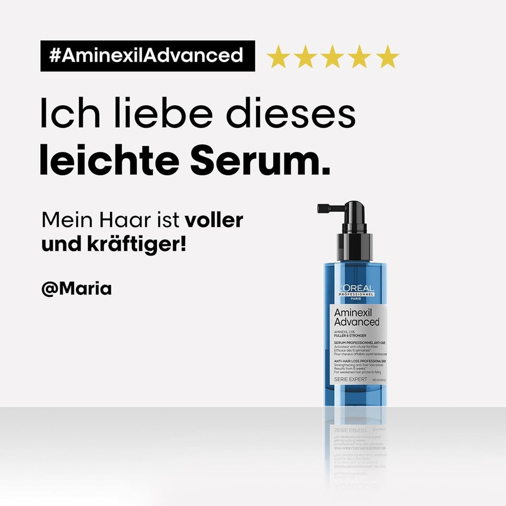 L'Oréal Professionnel Sérum Fortifiant contre la chute des cheveux, Pour des cheveux plus fournis et plus forts, Aminexil Advanced Anti-Hair Loss Activator Serum, 90 ml Soins capillaires Naty Shop