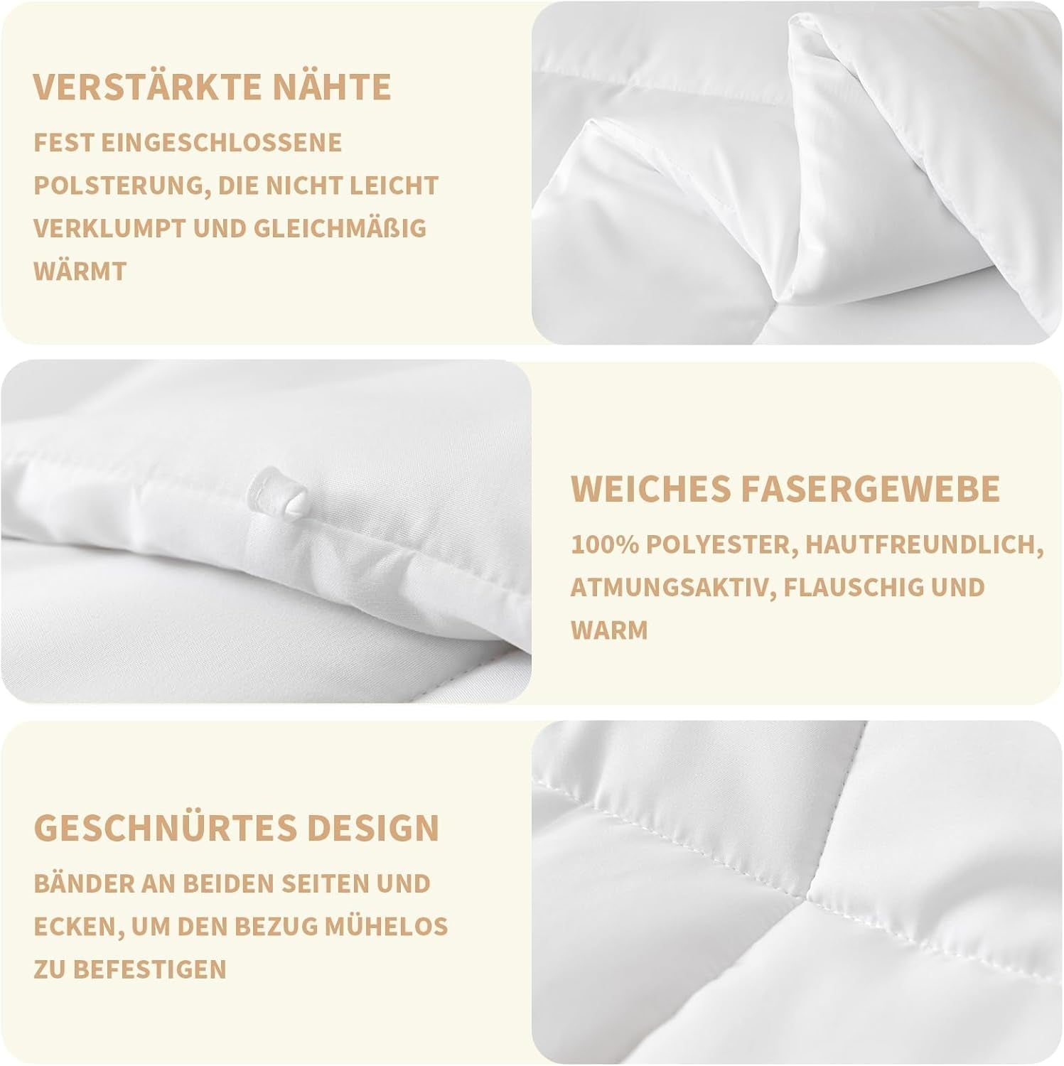 Good Nite Couette Toutes Saisons Couette 155X220 Cm Couette 4 Saisons Couette Microfibre Couette Quatre Saisons Blanc (155X220 Cm) Couettes et Couettes Naty Shop