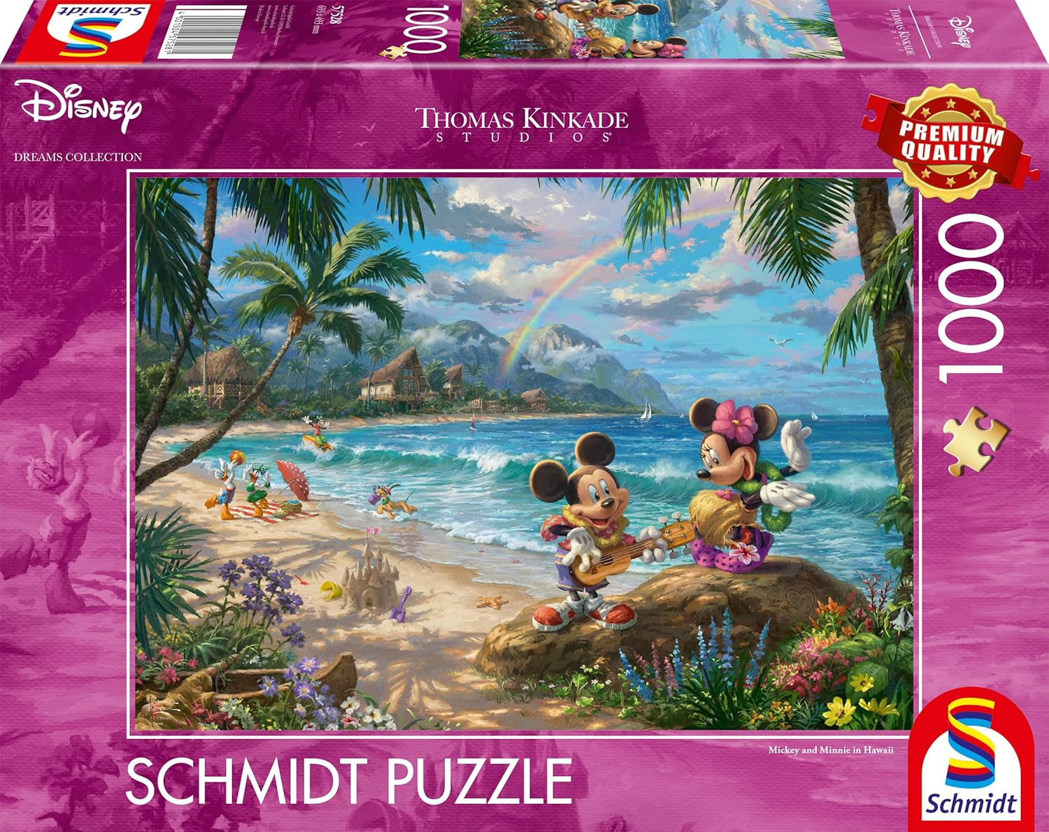 Schmidt Spiele Thomas Kinkade 57528 Disney Mickey et Minnie à Hawaï Puzzle 1000 pièces coloré [Exclusif sur Amazon] Puzzle Naty Shop Titre par défaut