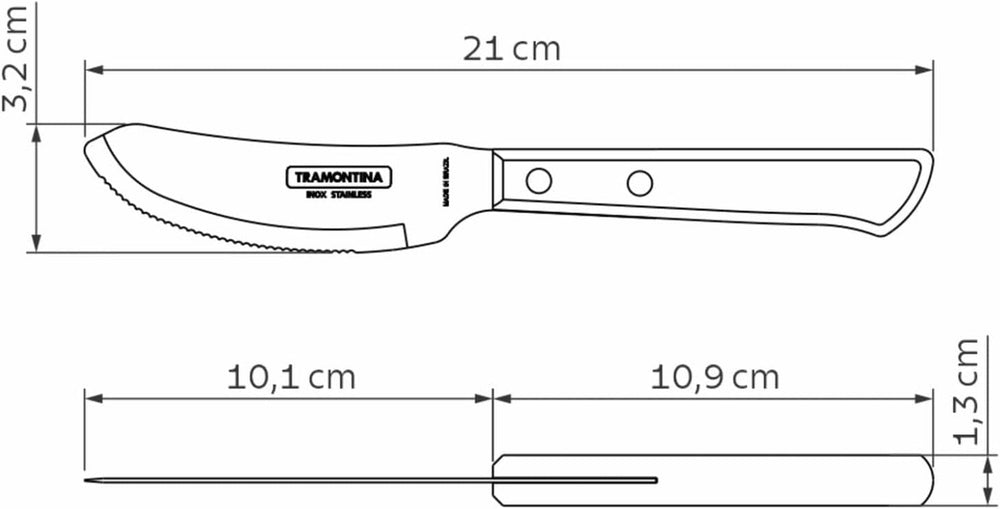 Tramontina PIZZA Besteck, 8-Tlg Set, Für 4 Personen, Rostfreier Edelstahl, Fsc-Zertifizierte Holzgriffe, Spülmaschinenfest Kitchen Naty Shop