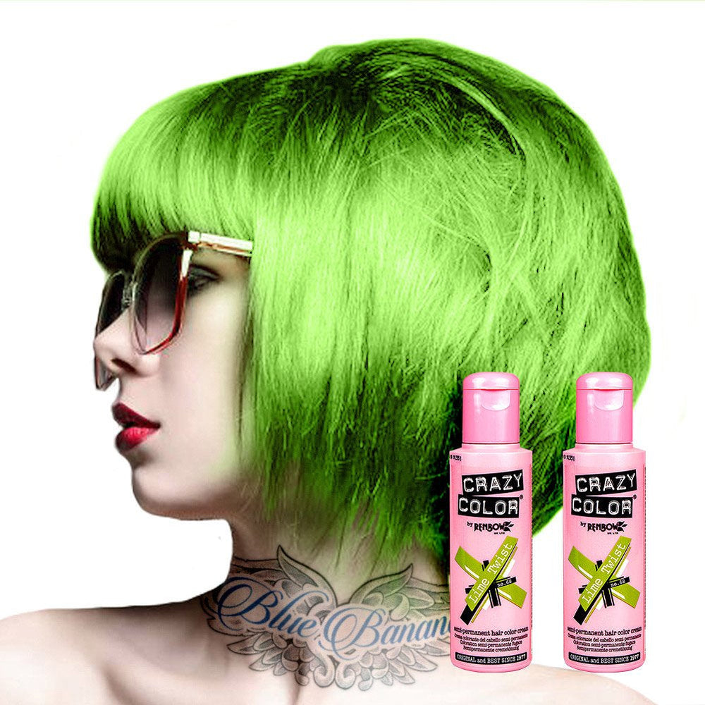 Crème colorante semi-permanente UV GO TOXIC 100 ml (1 paquet) Naty Shop Teinture capillaire verte 50 Ml (2 paquets)