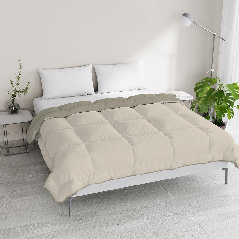 Linge de lit italien, couette d'hiver, taupe/crème, 250X200Cm Couettes et couettes Naty Shop