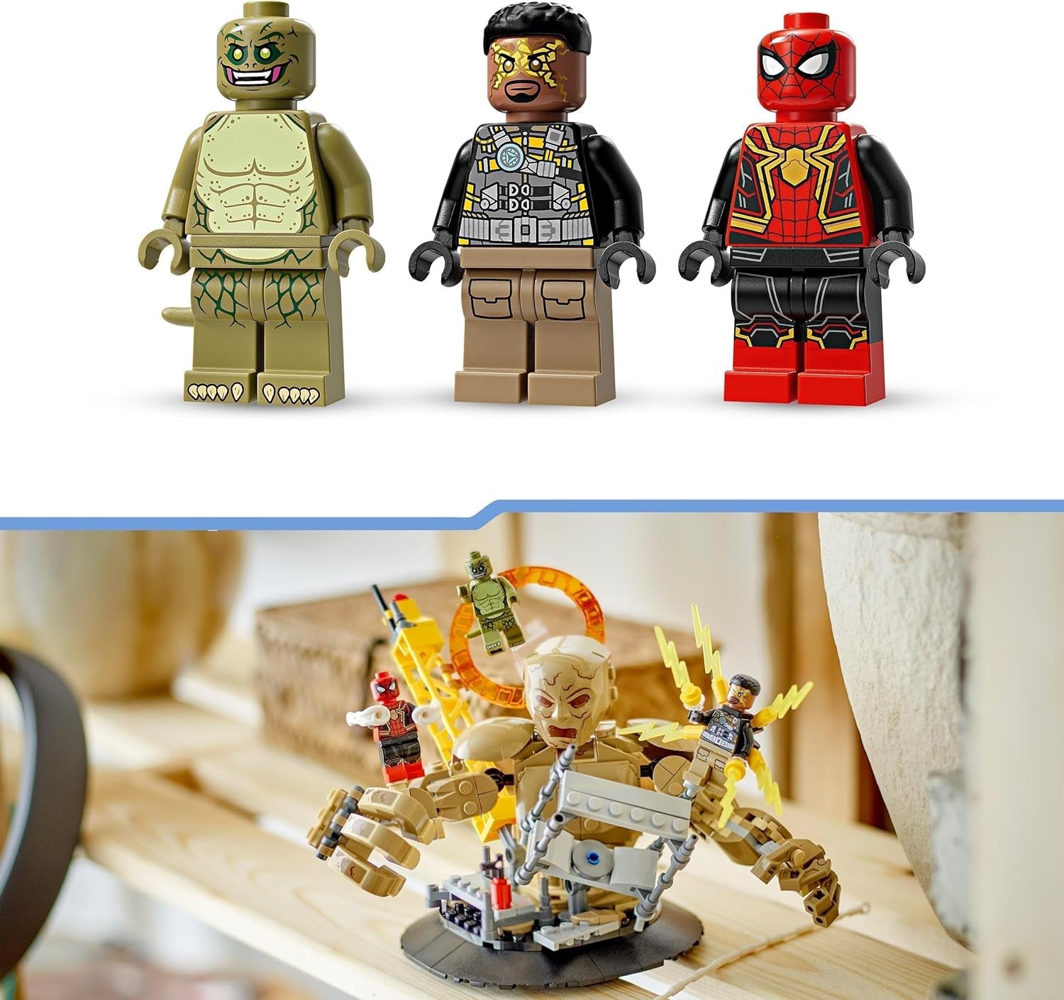 LEGO Marvel Spider-Man contre. Sandman : Showdown Superhero Toy avec figurines, dont lézard et jeu de rôle électrique, cadeau pour les amateurs d'action, garçons et filles 76280 Jeux de construction Besuche den LEGO-Store