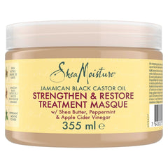 Masque capillaire à l'huile de ricin noire jamaïcaine SheaMoisture sans silicone et sans sulfate Masque de traitement capillaire Strength&Restore pour cheveux naturels, traités chimiquement ou coiffés à la chaleur 355 ml Naty Shop masque capillaire 355 Ml (1 paquet)