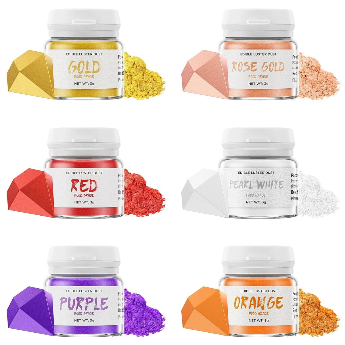 Paillettes comestibles, 3 grammes Naty Shop Couleurs chaudes