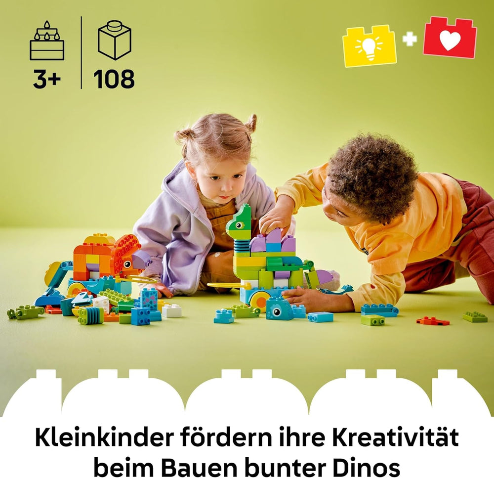 LEGO DUPLO Town Dinos auf Rädern 3-in-1-Set - Spielzeug für Mädchen & Jungen ab 3 Jahren - Diplodocus und T. rex, Triceratops & Stegosaurus oder Pteranodon & Parasaurolophus Dinosaurierfiguren - 10451