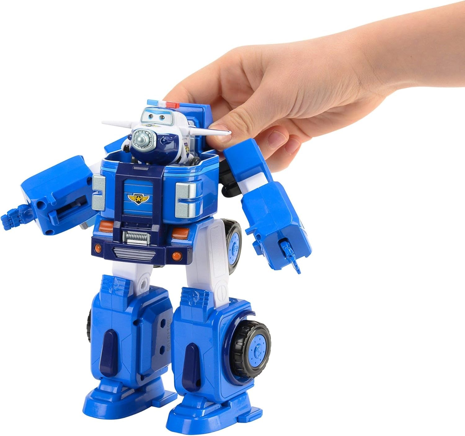 SUPER WINGS - VÉHICULE ROBOT CONVERTIBLE "PAUL'S CRUISER" 18 Cm + 1 FIGURE 5 Cm - Jouet voiture et avion Transform-A-Bots de la série animée - Jouets pour enfants à partir de 3 ans Figurines Naty Shop