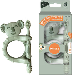 Brosse à dents pour bébé - Dr.BEST Baby Starter Set : Anneau de dentition et brosse à dents d'entraînement pour bébés âgés de 3 à 12 mois, développés avec des experts dentistes pédiatriques, 1 pièce