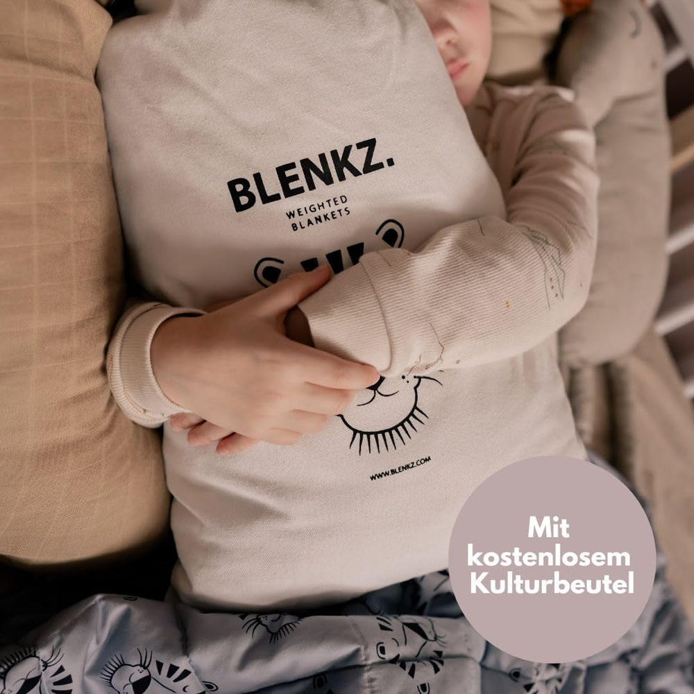 Couverture pondérée pour bébé | 3,5 kg | 100X150Cm | Couverture thérapeutique | Couvertures lestées | Couverture épaisse (visage de tigre bleu, 3,5Kg-100X150 Cm) Lits et Couvertures BLENKZ.