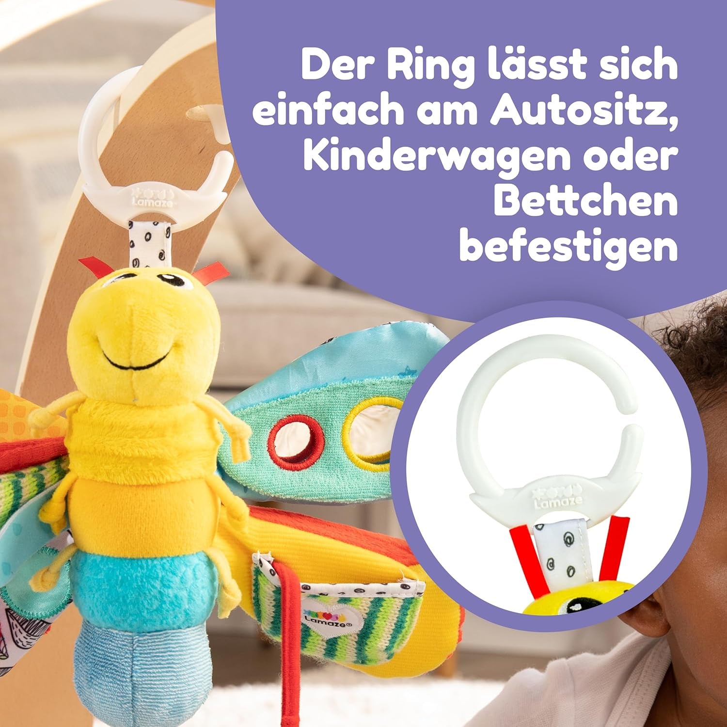 Lamaze Jouet Bébé "Freddie la Luciole" Clip & Go, Jouet de Haute Qualité pour les Tout-Petits, Pendentif Grip pour Renforcer la Relation Parent-Enfant, Dès 0 Mois, Plusieurs Couleurs Bebe Toys Naty Shop