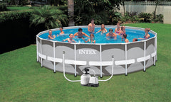 Intex 26676 Krystal Clear Système d'eau salée Pompe à filtre à sable 7900 L/h Débit d'eau 6000 L/h Débit du système pour piscines jusqu'à 32200 L Plastique Blanc