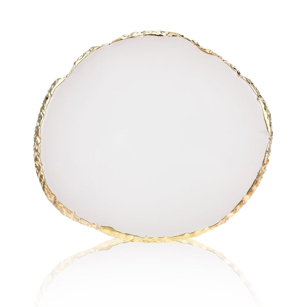 Maniküre Gemalt Palette Nail Art Palette Kunstharz Nagelkunst Nail Art Make up Paletten Nagelmalerei Display Fach Kosmetik Mischwerkzeuge (Blanc)