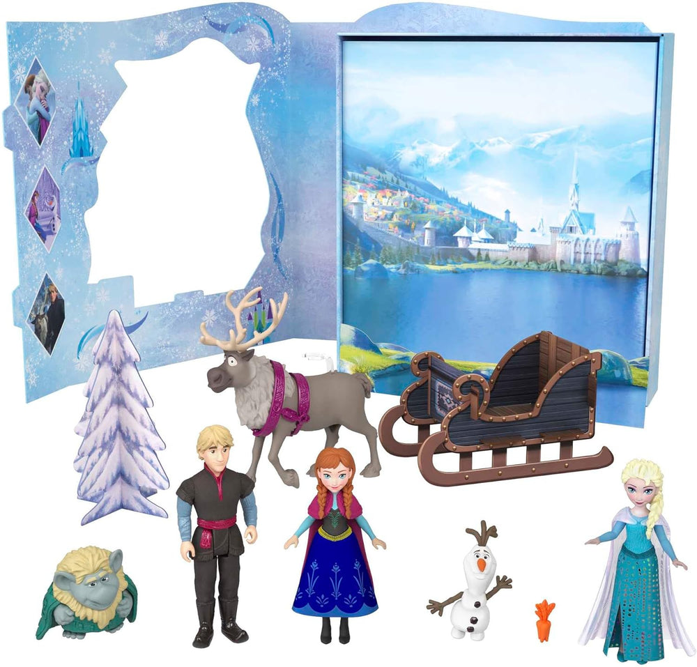 Mattel DISNEY Frozen - Ensemble de conte de fées avec 6 figurines ludiques préférées, emballage interactif et accessoires pour enfants, HLX04