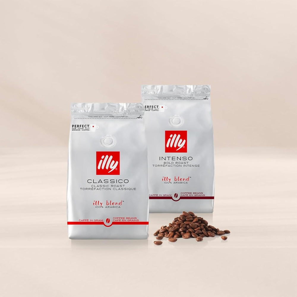 illy, Kaffeebohnen Zum Mahlen CLASSICO, 100% Arabica avec des notes de fleurs d'oranger et de jasmin, goût sucré et arrière-goût sucré, 1 dose de 500g