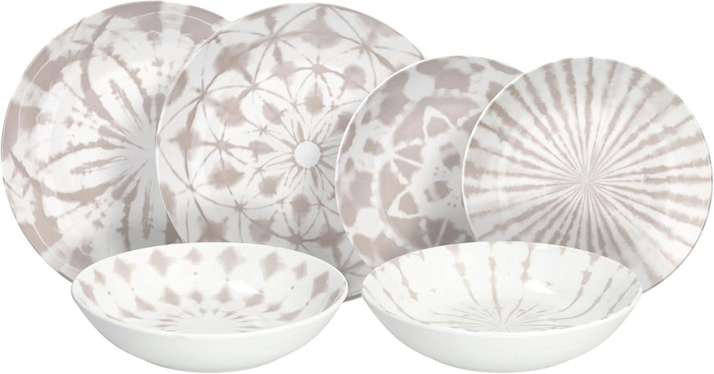 Majorque, service de table pour 6 personnes, 18 pièces, porcelaine, beige