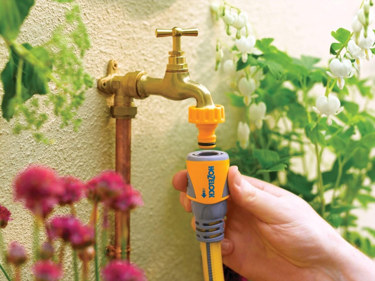 HOZELOCK - 2 Raccords de Tuyau Plus Ø 12,5 mm - 15 mm (1/2"- 5/8") Soft Touch : Raccord de tuyau étanche, antidérapant, flexible et allongé qui empêche la torsion et les gouttes [2050P0025]