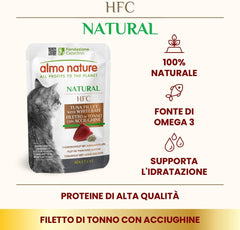 almo nature HFC Natural - Nourriture humide pour chats - au poulet - Qualité humaine, Sans gluten, Monoprotéine - 55g, paquet de 6