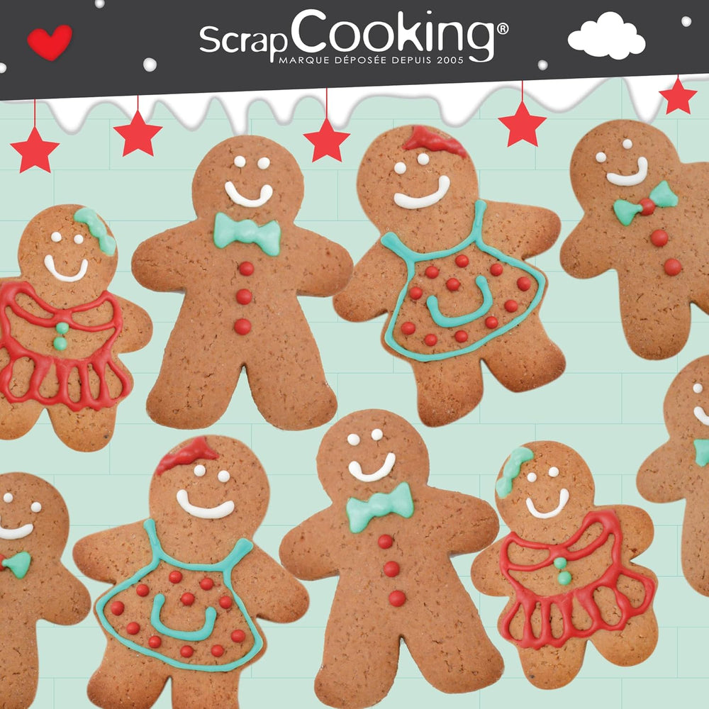 ScrapCooking - 4 emporte-pièces bonhomme en pain d'épices - emporte-pièces de Noël en acier inoxydable - emporte-pièces bonhomme en pain d'épices - accessoires de pâtisserie design gâteau - 2081